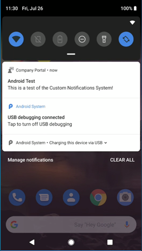 Testovací oznámení pro Android